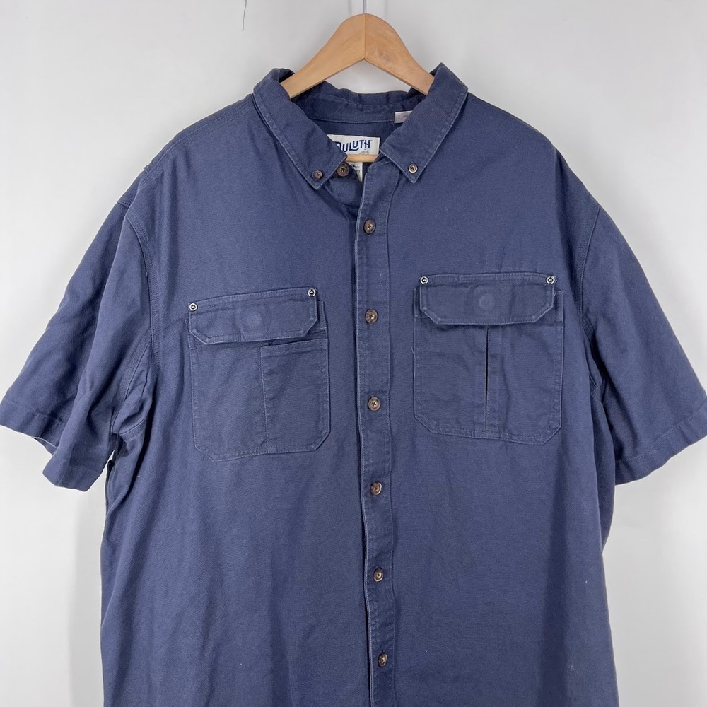 Duluth Trading Co Mens Swinging Fire Hose Button Cotton Short Sleeve Shirt 2XLT - Picture 3 of 13